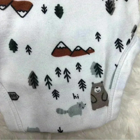Gerber Onesie Diaper Shirt White Woodland Creatures  Size Neworn - Picture 11 of 16